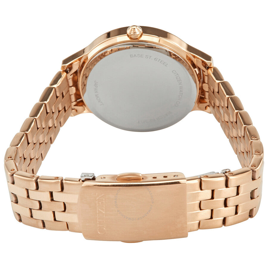 Citizen Quartz Crystal Silver Dial Rose Gold-plated Ladies Watch ED8183-54A - Dawson Watches #3