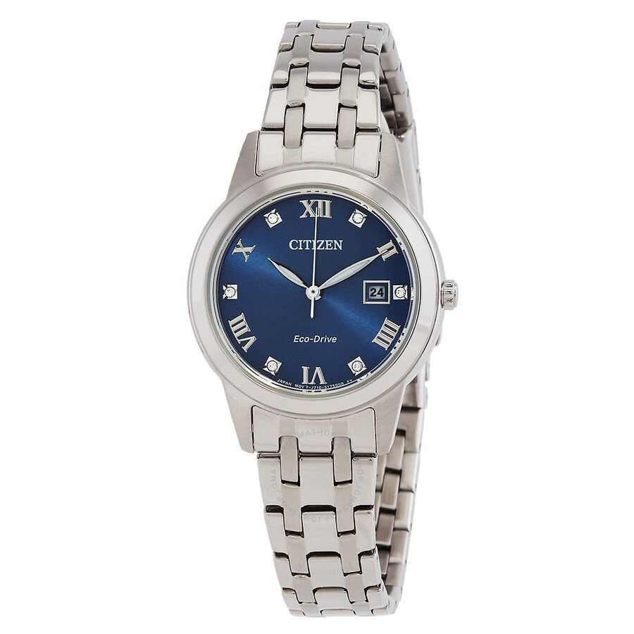 Citizen Quartz Diamond Blue Dial Ladies Watch FE1240-57L - Dawson Watches