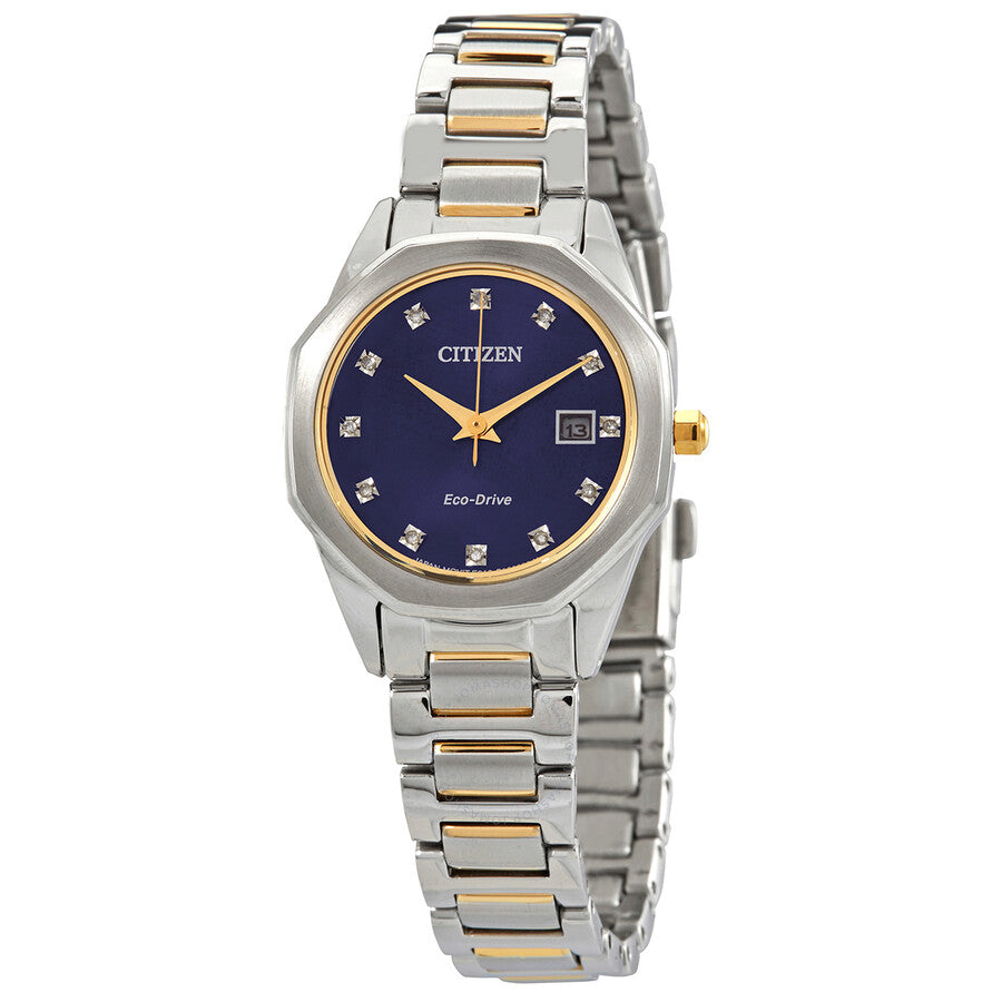 Citizen Quartz Diamond Blue Dial Two-tone Ladies Watch EW2584-53L - Dawson Watches