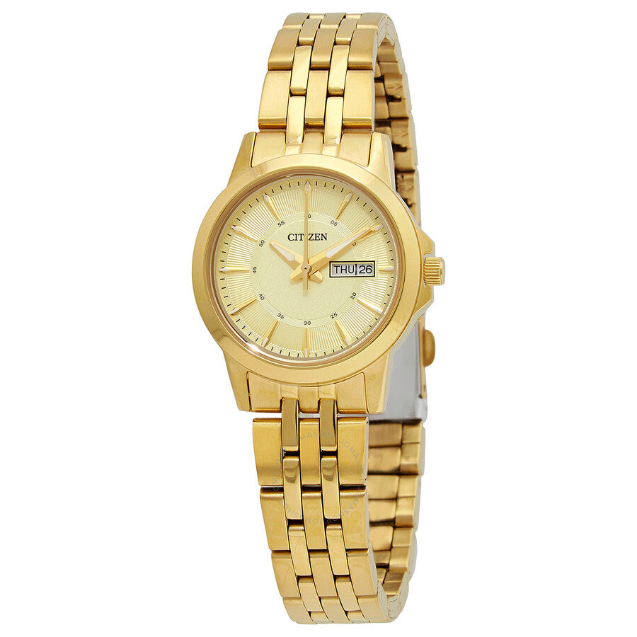 Citizen Quartz Gold Dial Yellow Gold-tone Ladies Watch EQ0603-59P - Dawson Watches