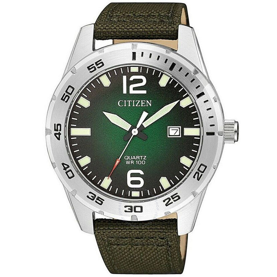 Citizen Quartz Green Dial Green Nylon Men's Watch BI1041-06X - Dawson Watches