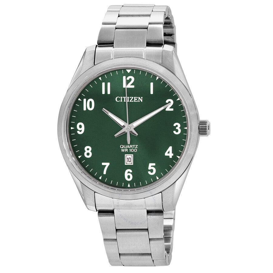 Citizen Quartz Green Dial Stainless Steel Men's Watch BI1031-51X - Dawson Watches