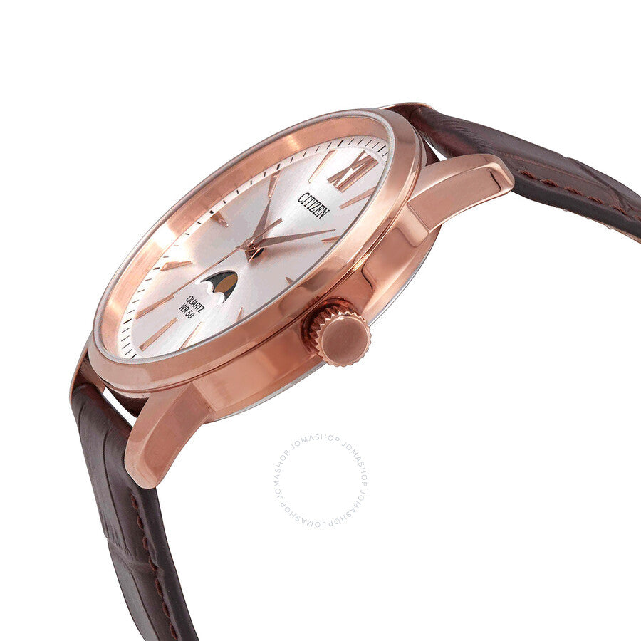 Citizen Quartz Moon Phase Silver Dial Men's Watch AK5003-05A - Dawson Watches #2