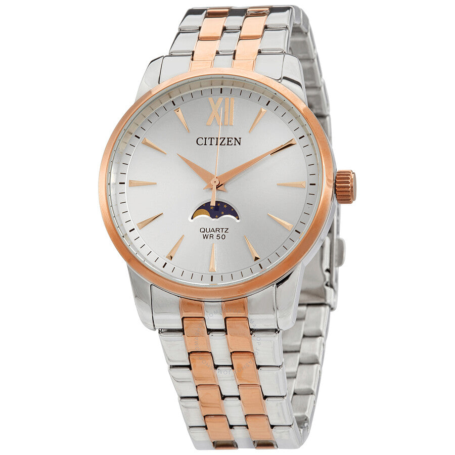 Citizen Quartz Moonphase Silver Dial Men's Watch AK5006-58A - Dawson Watches