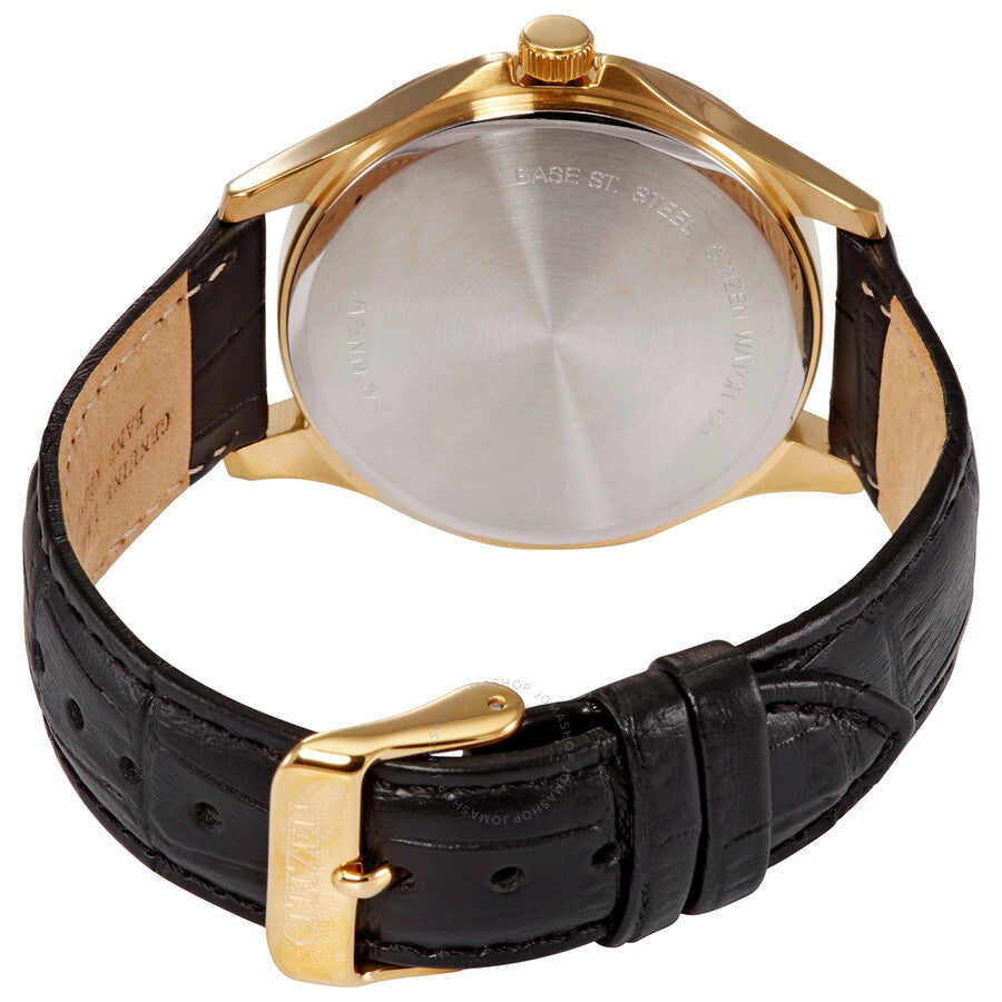 Citizen Quartz Silver Dial Black Leather Men's Watch BF2003-25A - Dawson Watches #3