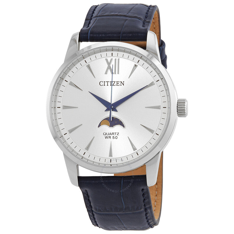 Citizen Quartz Silver Dial Blue Leather Men's Watch AK5000-03A - Dawson Watches