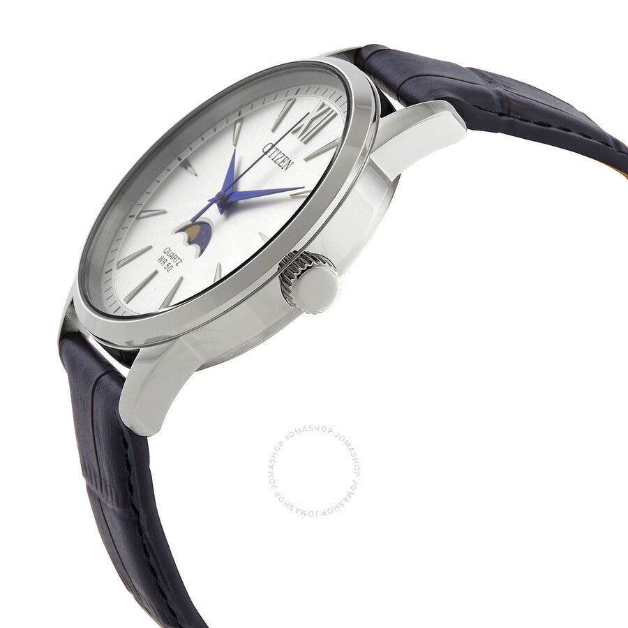 Citizen Quartz Silver Dial Blue Leather Men's Watch AK5000-03A - Dawson Watches #2