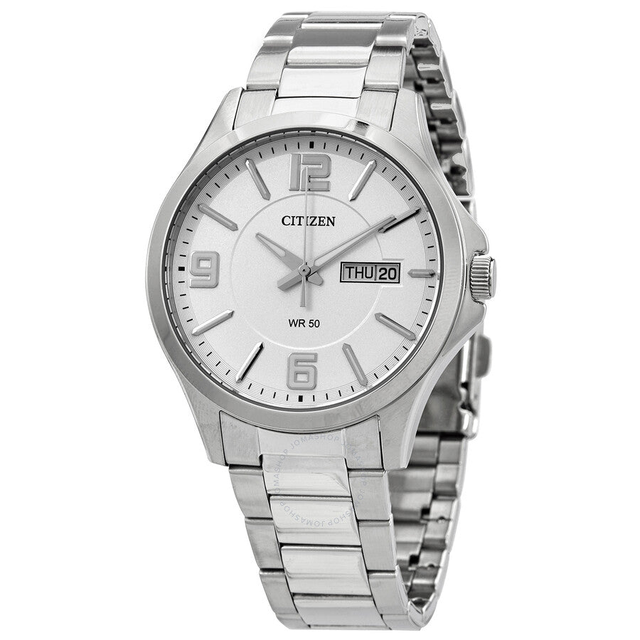 Citizen Quartz Silver Dial Stainless Steel Men's Watch BF2001-55A - Dawson Watches