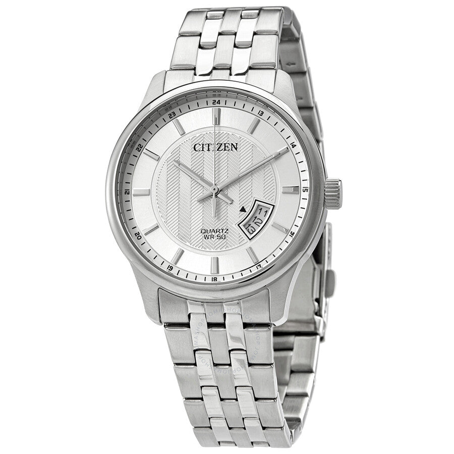 Citizen Quartz Silver Dial Stainless Steel Men's Watch BI1050-81A - Dawson Watches