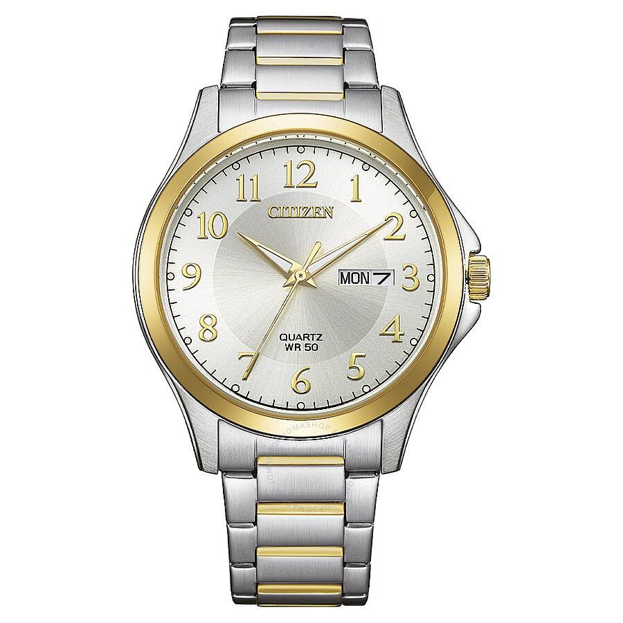 Citizen Quartz Silver Dial Two-Tone Men's Watch BF2026-89A - Dawson Watches