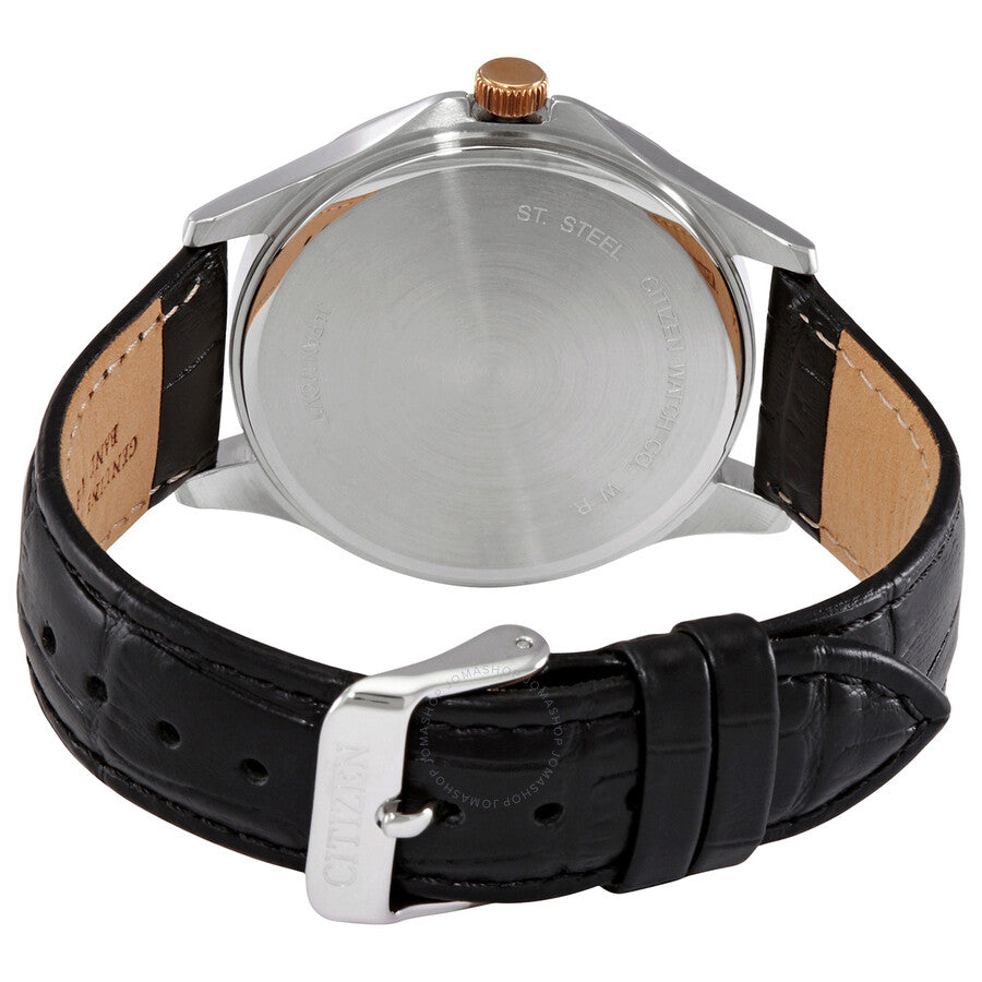 Citizen Quartz White Dial Black Leather Men's Watch BF2009-11A - Dawson Watches #3