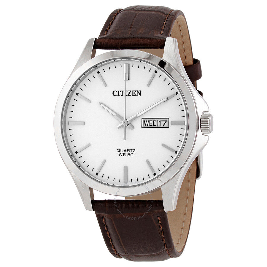 Citizen Quartz White Dial Brown Leather Men's Watch BF2001-12A - Dawson Watches