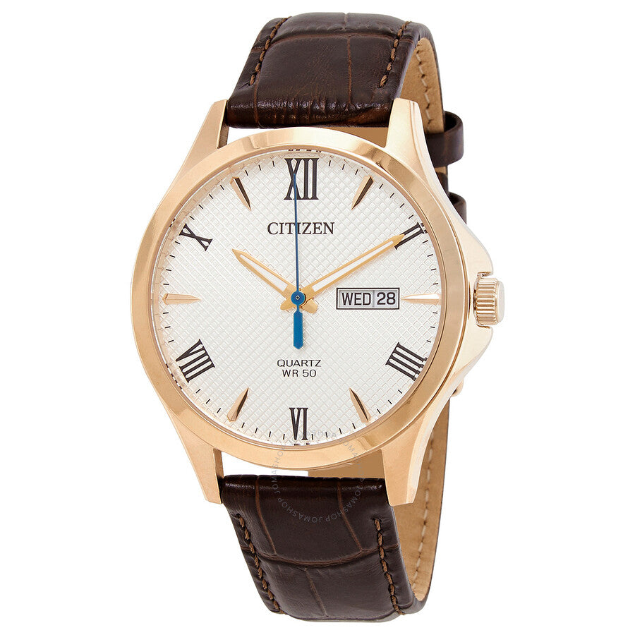 Citizen Quartz White Dial Brown Leather Men's Watch BF2023-01A - Dawson Watches