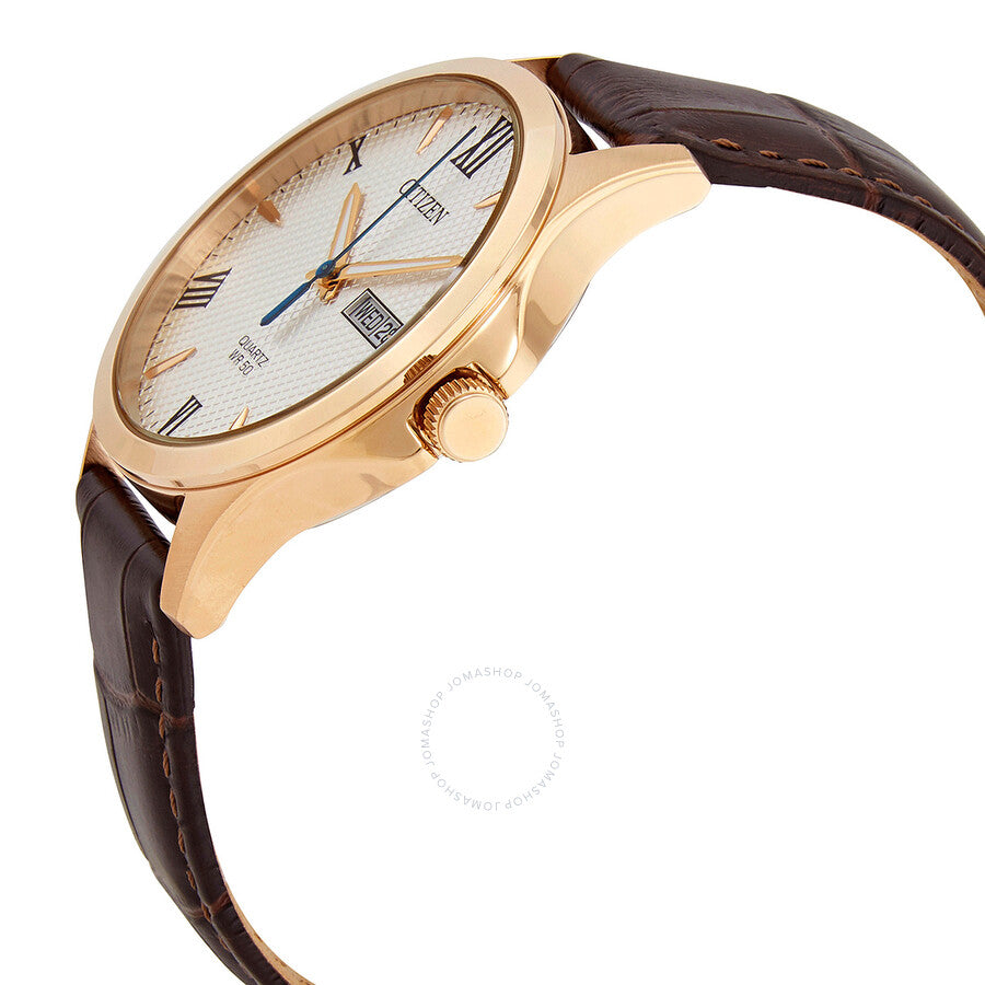 Citizen Quartz White Dial Brown Leather Men's Watch BF2023-01A - Dawson Watches #2