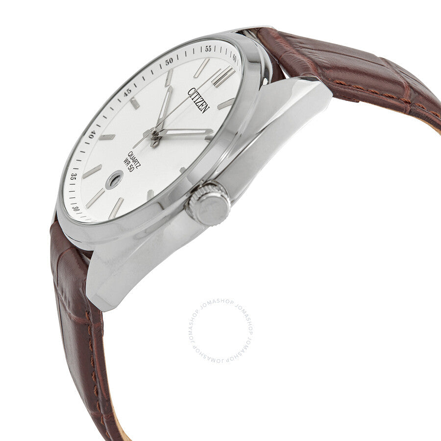 Citizen Quartz White Dial Brown Leathjer Men's Watch BI5090-09A - Dawson Watches #2