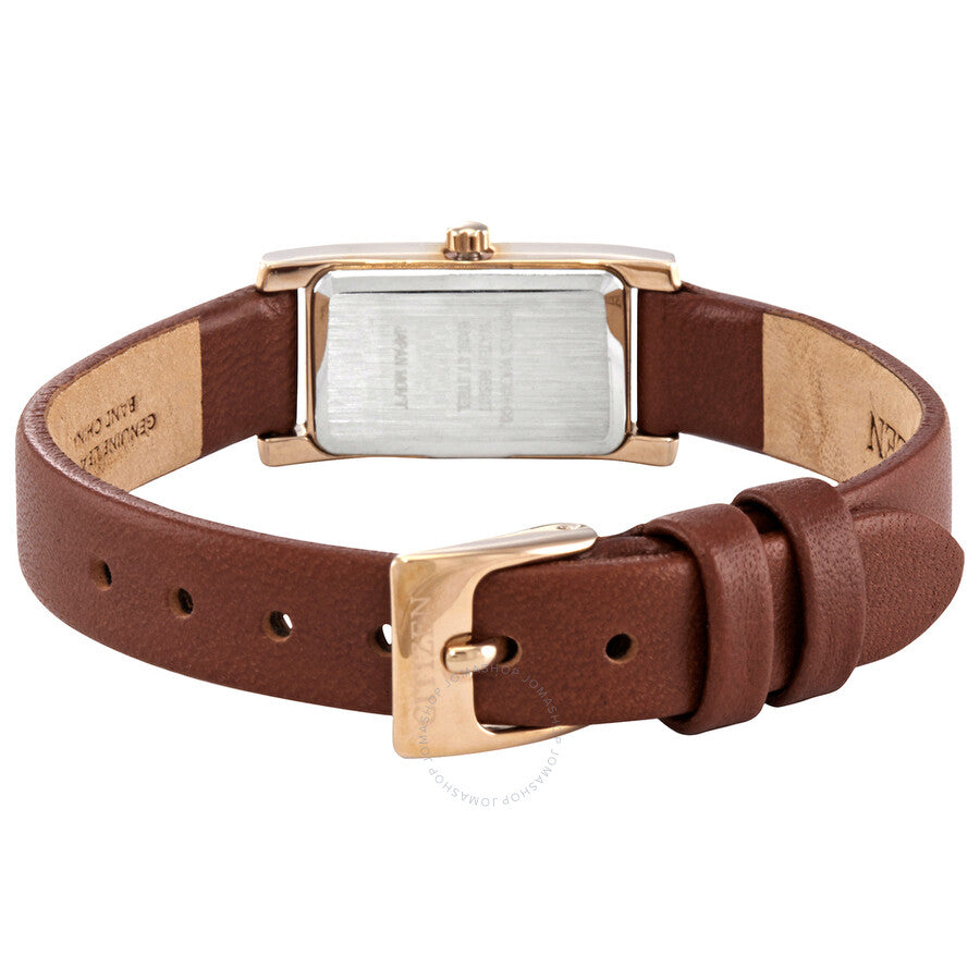 Citizen Quartz White Dial Brown Leather Ladies Watch EZ6368-15A - Dawson Watches #3