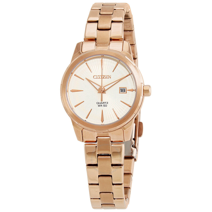 Citizen Quartz White Dial Rose Gold-tone Ladies Watch EU6073-53A - Dawson Watches