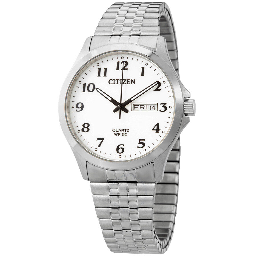 Citizen Quartz White Dial Stainless Steel Men's Watch BF5000-94A - Dawson Watches