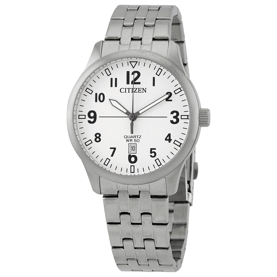 Citizen Quartz White Dial Stainless Steel Men's Watch BI1050-81B - Dawson Watches