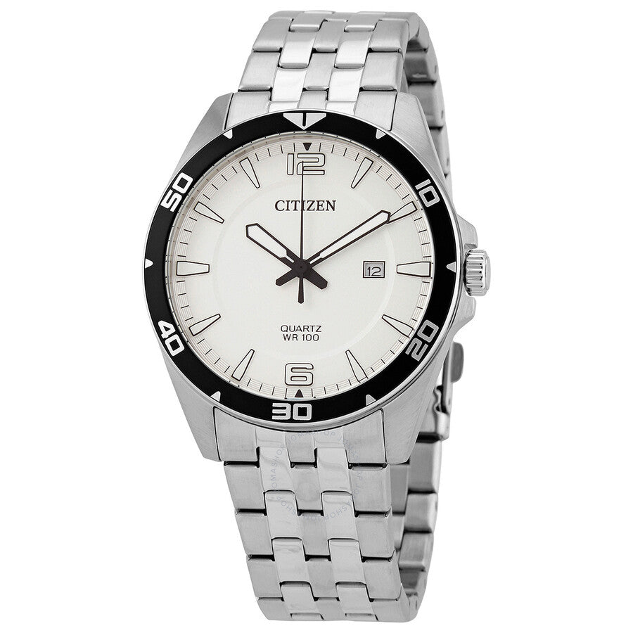 Citizen Quartz White Dial Stainless Steel Men's Watch BI5051-51A - Dawson Watches