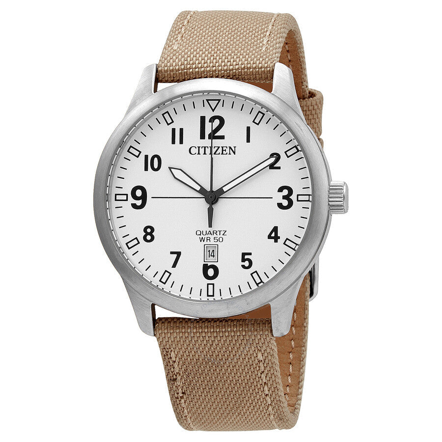 Citizen Quartz White Dial White Nylon Men's Watch BI1050-05A - Dawson Watches