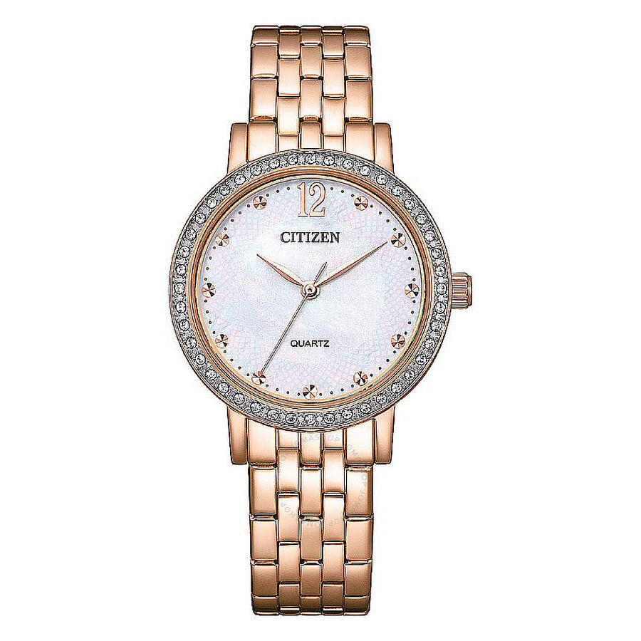 Citizen Quartz White Mother of Pearl Dial Ladies Watch EL3108-53D - Dawson Watches