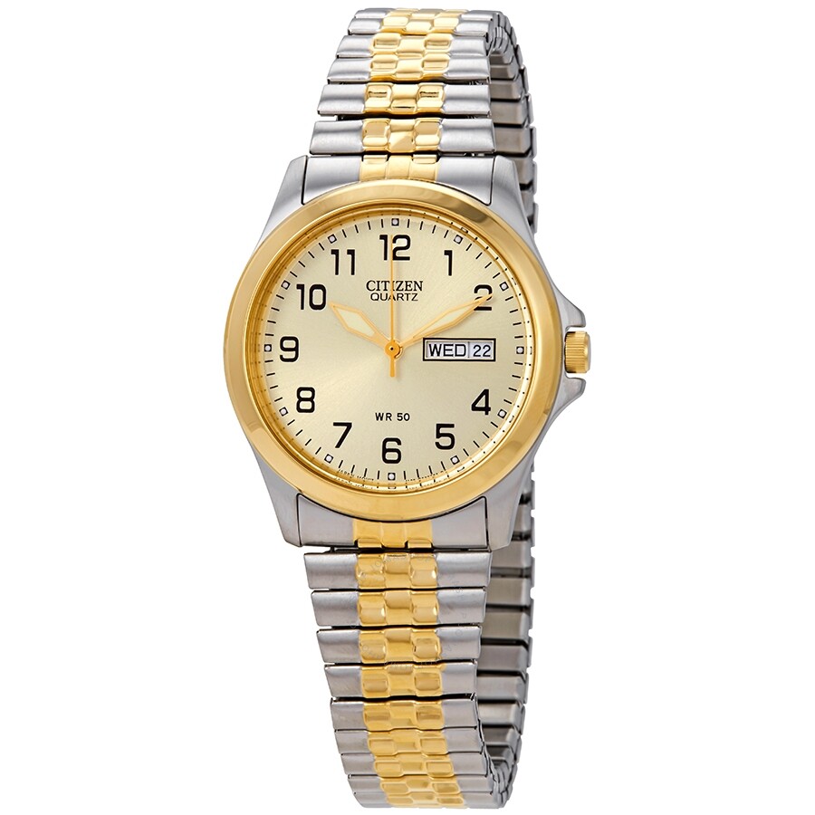 Citizen Quatz Gold Dial Expansion Band Unisex Watch BF0574-92P - Dawson Watches