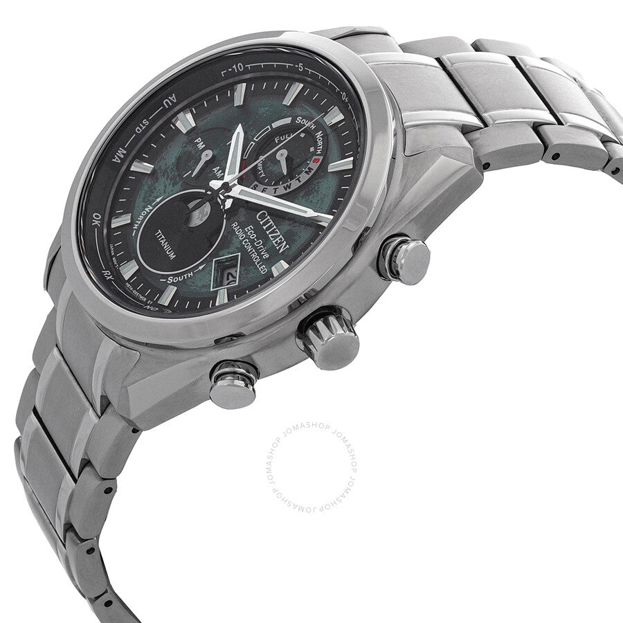 Citizen Radiocontrolado Perpetual Chronograph Quartz Green Dial Men's Watch BY1010-81X - Dawson Watches #2