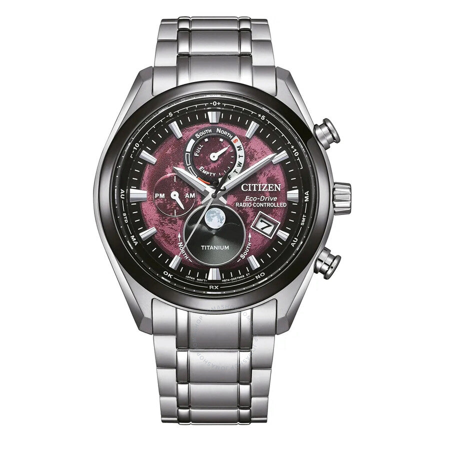 Citizen Tsuki-yomi A-T Eco-Drive Perpetual Red Dial Men's Watch BY1018-80X - Dawson Watches
