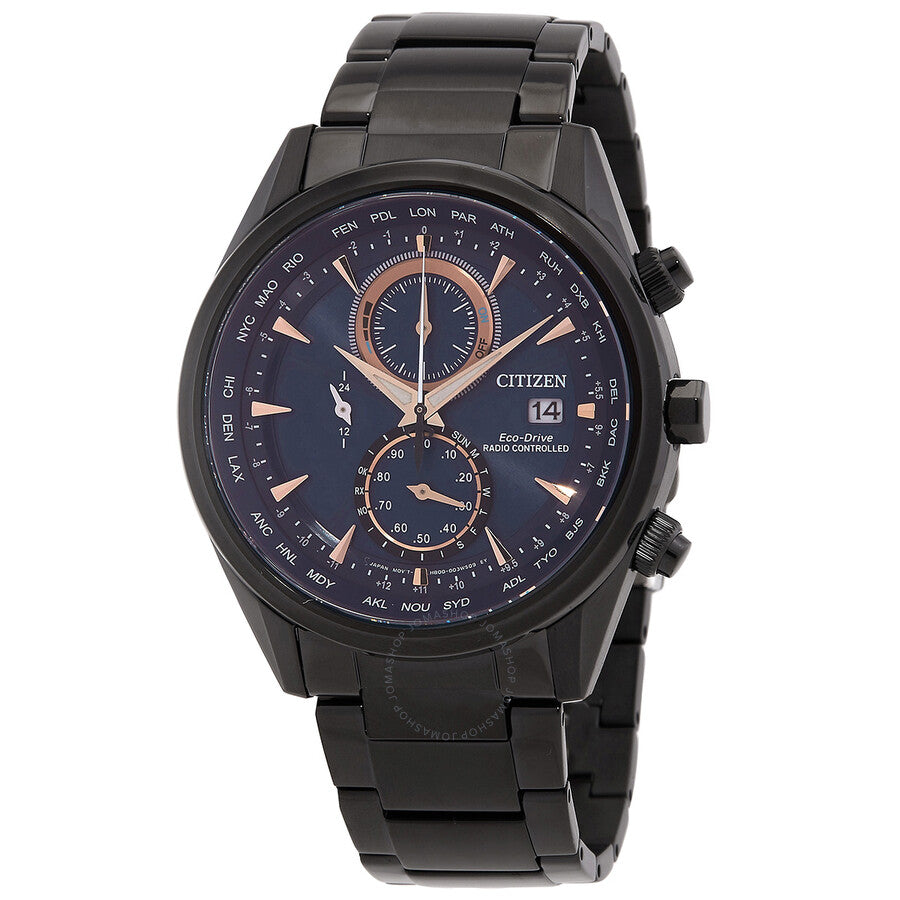 Citizen Radio-Controlled World Time Chronograph Blue Dial Men's Watch AT8265-57L - Dawson Watches