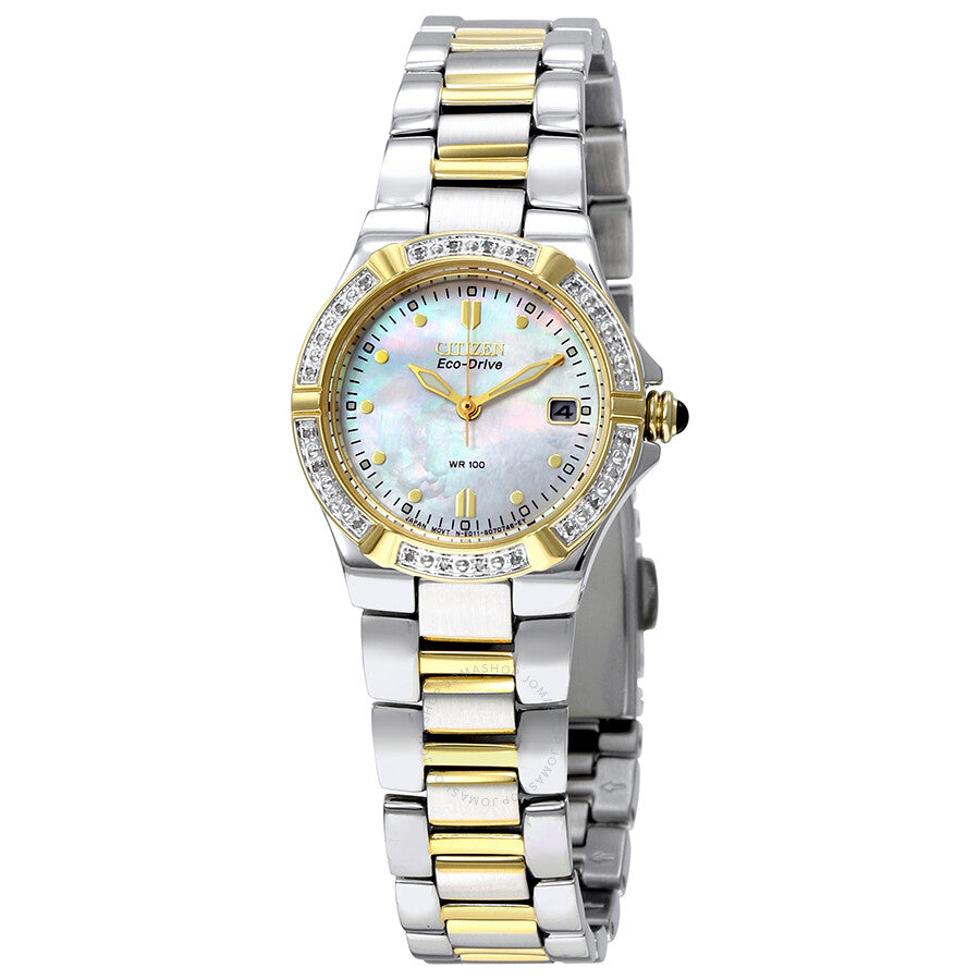 Citizen Riva Mother of Pearl Dial Two-tone Ladies Watch EW0894-57D - Dawson Watches