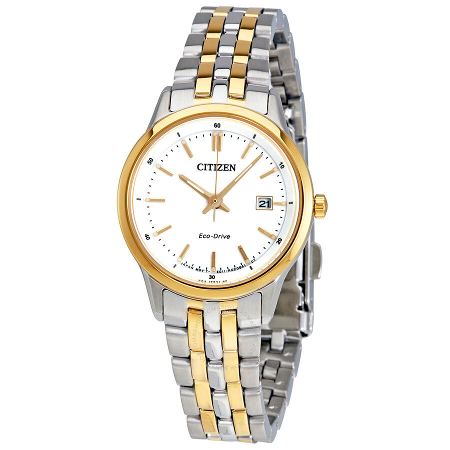 Citizen Sapphire Eco-Drive White Dial Ladies Watch EW2404-57A - Dawson Watches