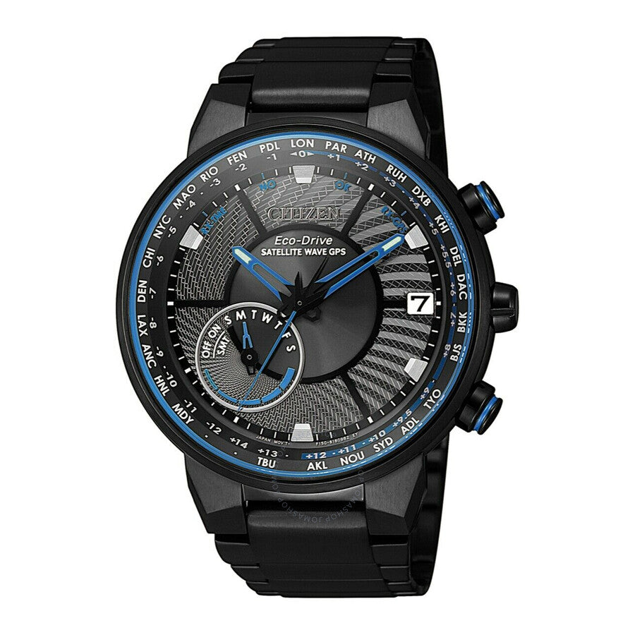 Citizen Satellite Wave Perpetual World Time Black Dial Men's Watch CC3078-81E - Dawson Watches