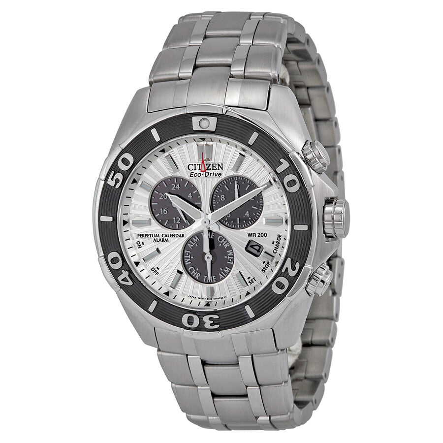 Citizen Signature Chronograph Eco-Drive Silver Dial Stainless Steel Men's Watch BL5440-58A - Dawson Watches