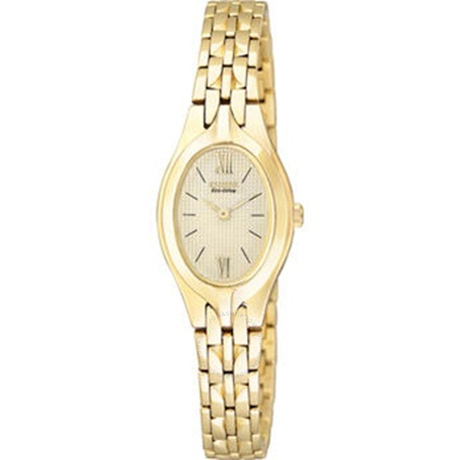 Citizen Sihouette Ladies Eco Drive Champagne Dial Gold-tone Watch EW9682-56P - Dawson Watches