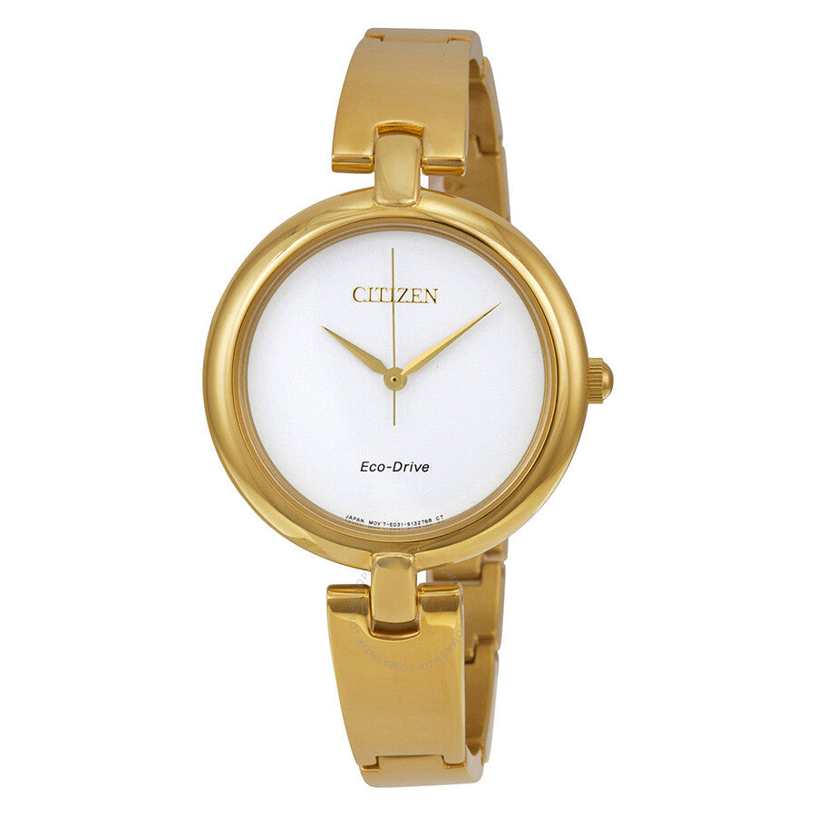Citizen Silhouette Bangle Eco-Drive Gold-Tone Stainless Steel Ladies Watch EM0222-82A - Dawson Watches