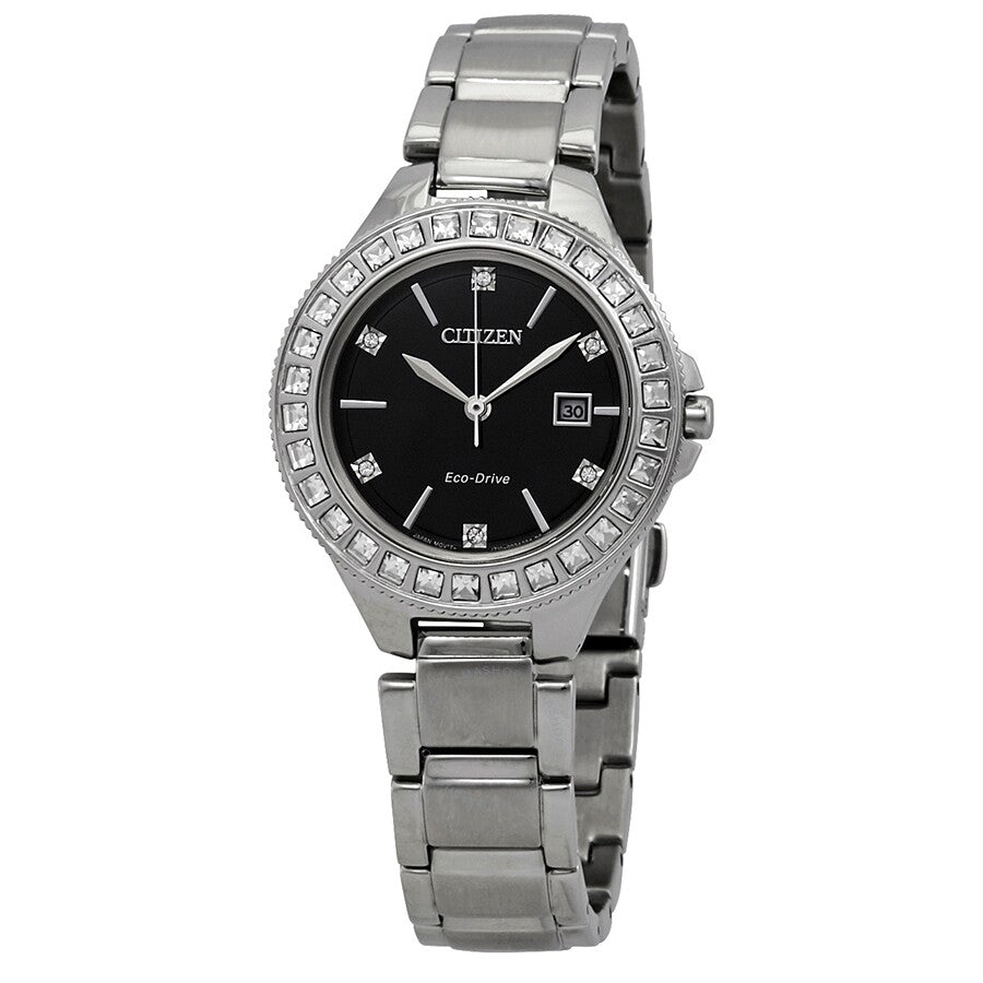 Citizen Silhouette Eco-Drive Black Crystal Dial Ladies Watch FE1190-53E - Dawson Watches