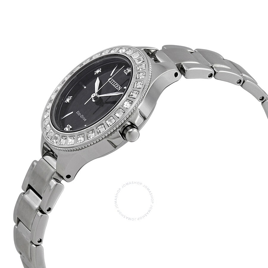Citizen Silhouette Eco-Drive Black Crystal Dial Ladies Watch FE1190-53E - Dawson Watches #2