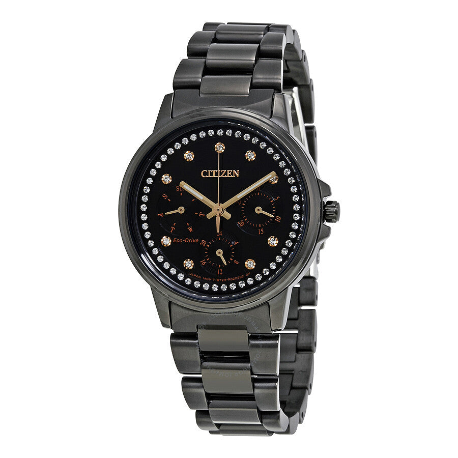 Citizen Silhouette Black Crystal-set Dial Ladies Watch FD2047-58E - Dawson Watches