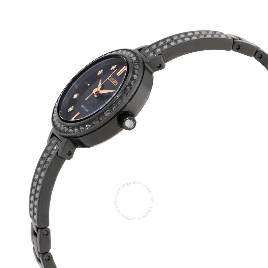 Citizen Silhouette Crystal Black Dial Ladies Watch EM0865-58E - Dawson Watches #2