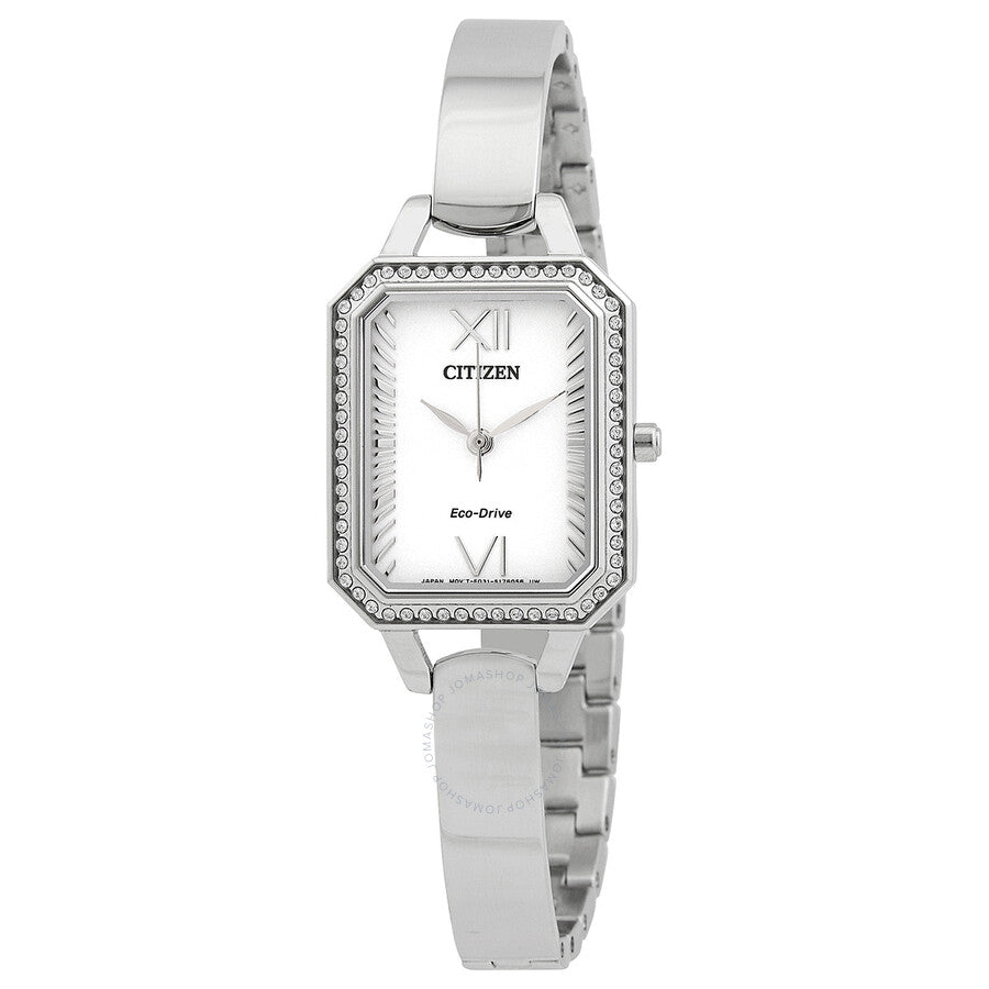 Citizen Silhouette Crystal Eco-Drive Silver Dial Ladies Watch EM0980-50A - Dawson Watches