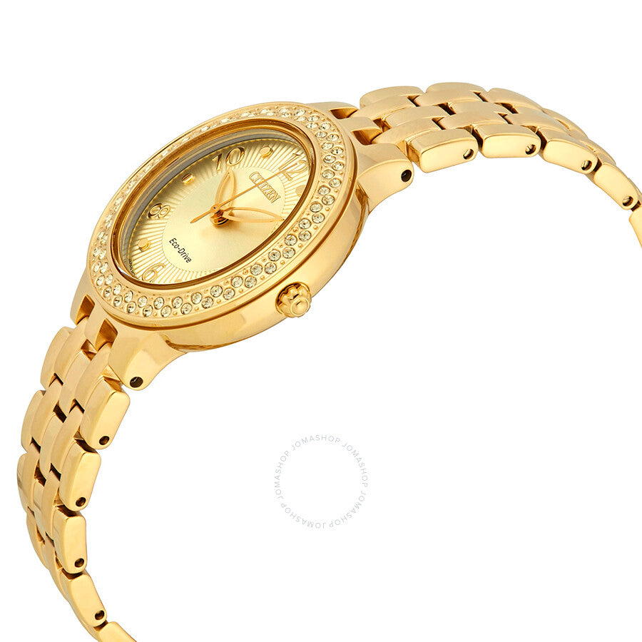 Citizen Silhouette Crystal Eco-Drive Champagne Dial Ladies Watch FE2082-51P - Dawson Watches #2