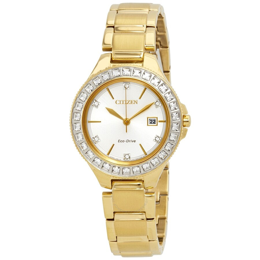 Citizen Silhouette Crystal Silver Dial Gold-tone Men's Watch FE1192-58A - Dawson Watches