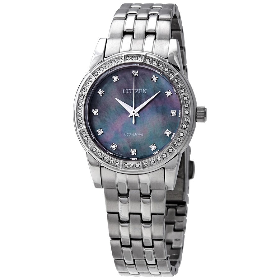 Citizen Silhouette Crystal Mother of Pearl Dial Ladies Watch EM0770-52Y - Dawson Watches