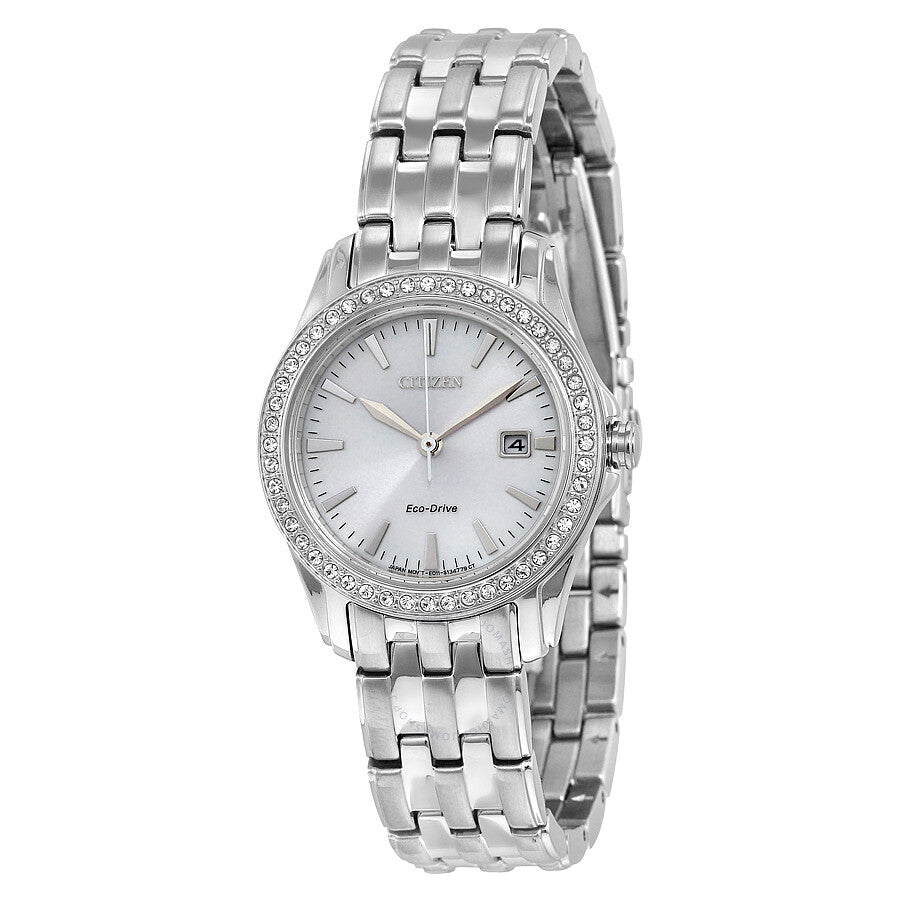 Citizen Silhouette Crystal Silver Dial Ladies Watch EW1901-58A - Dawson Watches