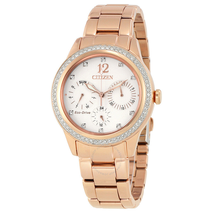 Citizen Silhouette Crystal White Dial Ladies Watch FD2013-50A - Dawson Watches