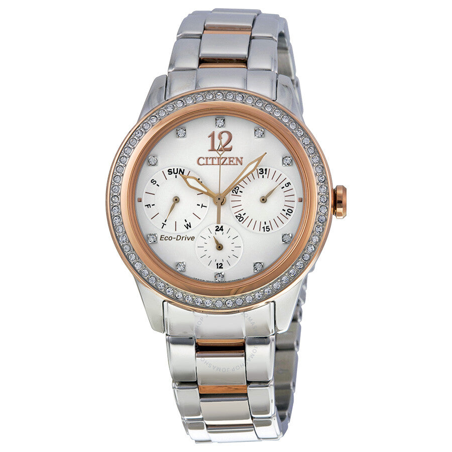 Citizen Silhouette Crystal White Dial Ladies Watch FD2016-51A - Dawson Watches