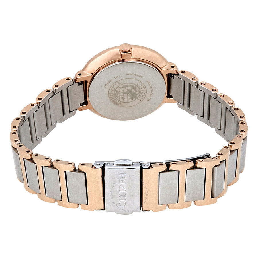 Citizen Silhouette Crystal White Mother of Pearl Dial Ladies Two Tone Watch EM0483-89D - Dawson Watches #3