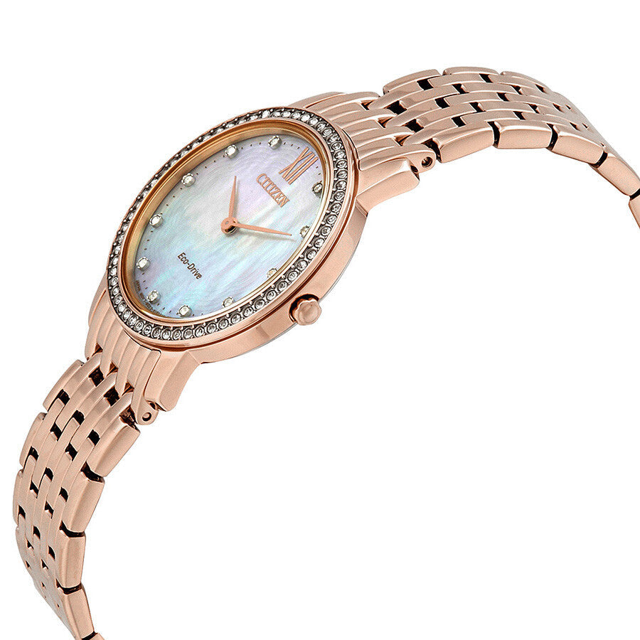 Citizen Silhouette Crystal White Mother of Pearl Dial Ladies Watch EX1483-50D - Dawson Watches #2