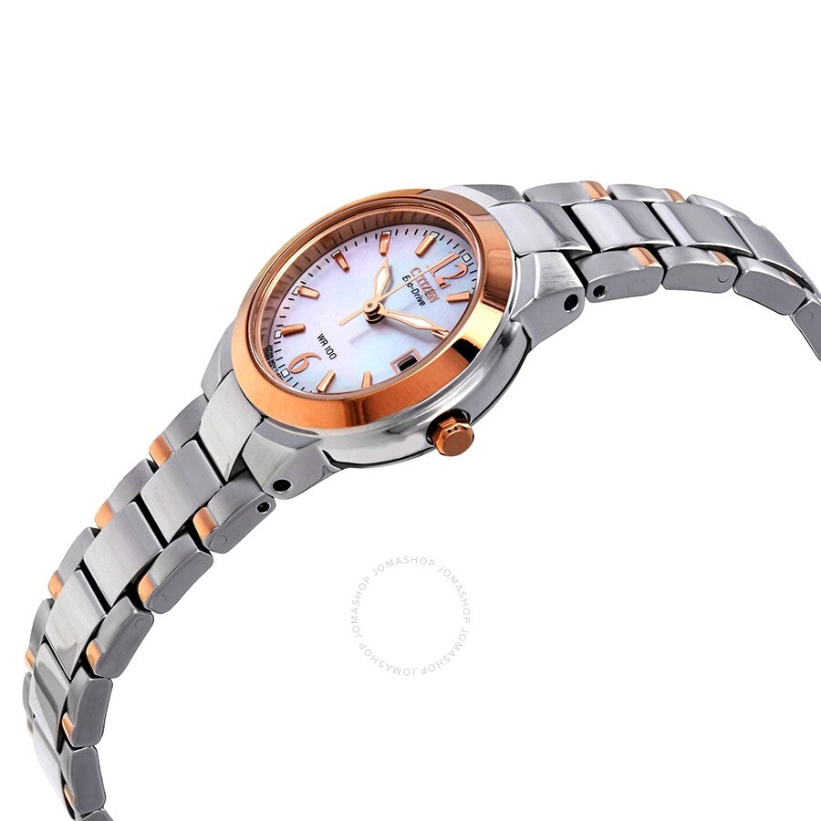Citizen Silhouette Eco-Drive Mother of Pearl Dial Two-Tone Stainless Steel Ladies Watch EW1676-52D - Dawson Watches #2